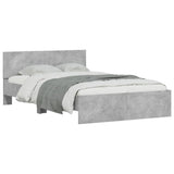 Cadre de lit sans matelas gris béton 135x190 cm