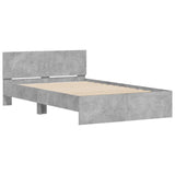 Cadre de lit sans matelas gris béton 135x190 cm