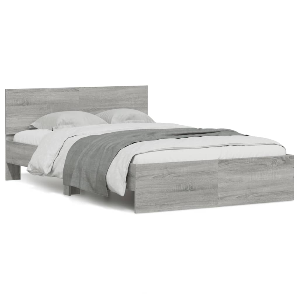 Cadre de lit sans matelas sonoma gris 135x190 cm