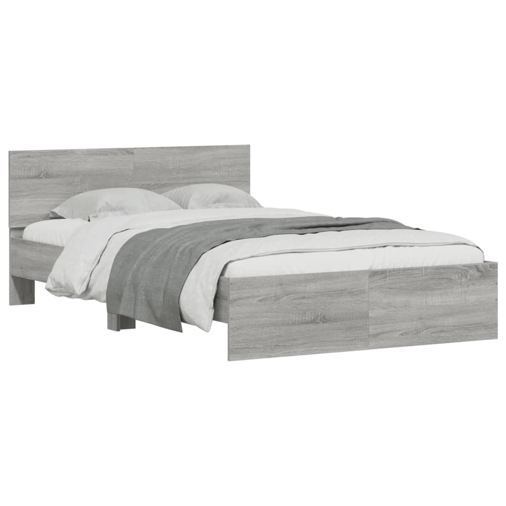 Cadre de lit sans matelas sonoma gris 135x190 cm