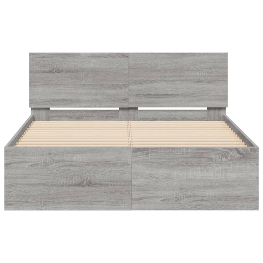 Cadre de lit sans matelas sonoma gris 135x190 cm