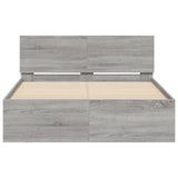 Cadre de lit sans matelas sonoma gris 135x190 cm