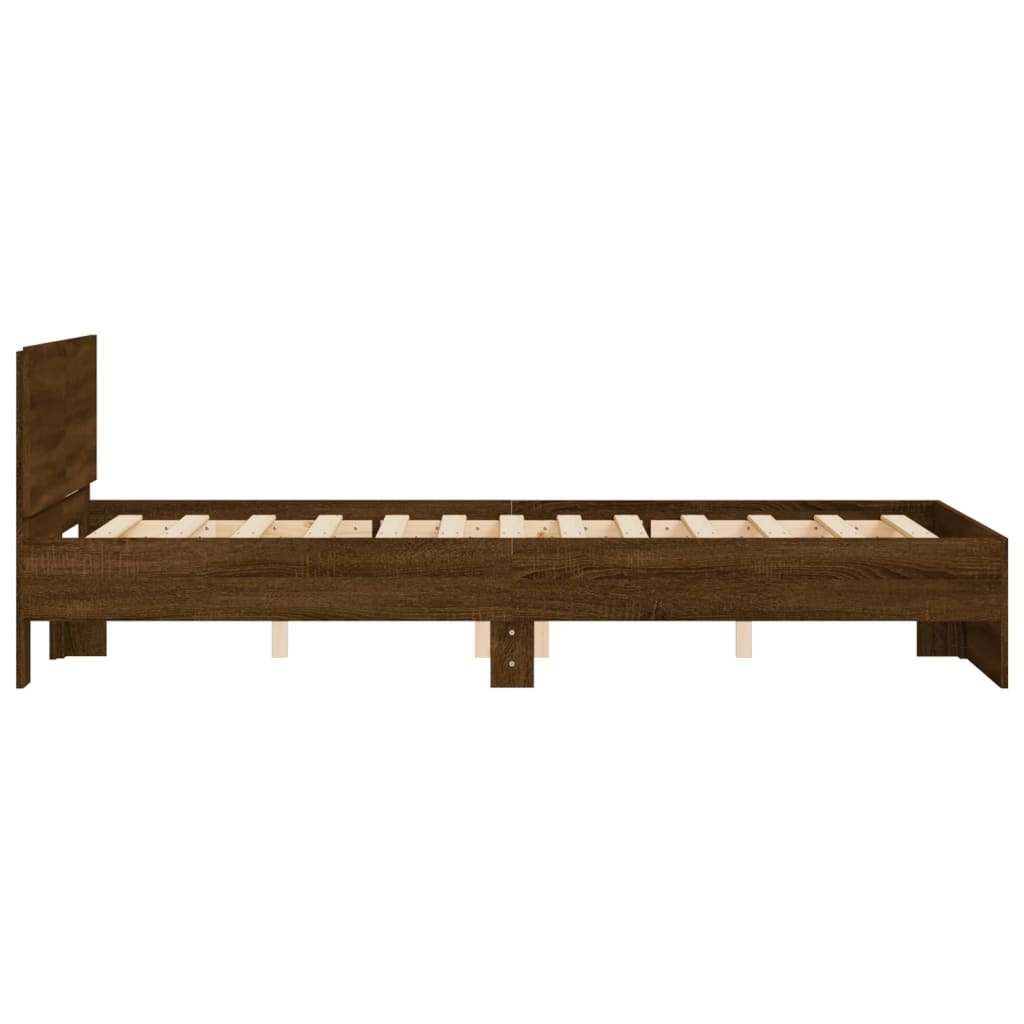 Cadre de lit sans matelas chêne marron 135x190 cm