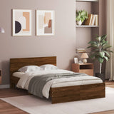 Cadre de lit sans matelas chêne marron 135x190 cm