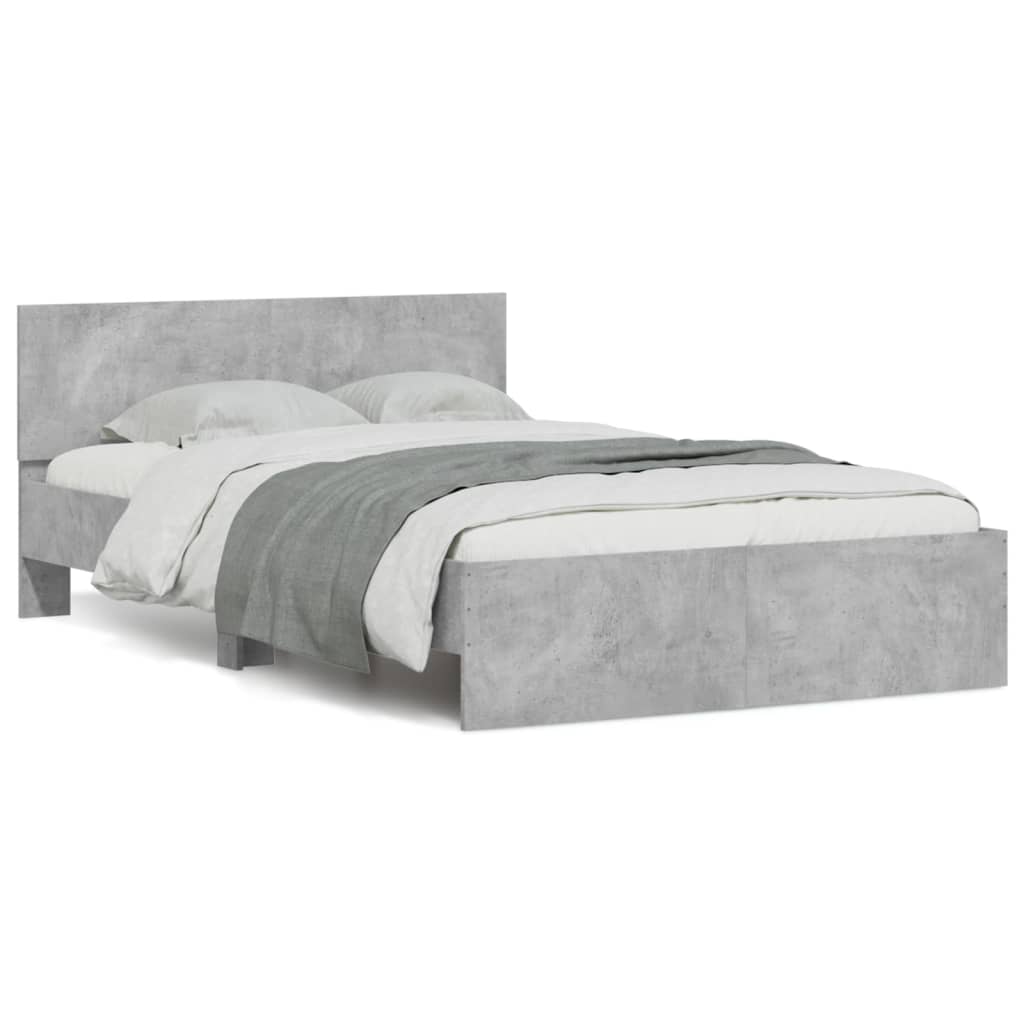 Cadre de lit sans matelas gris béton 120x190 cm