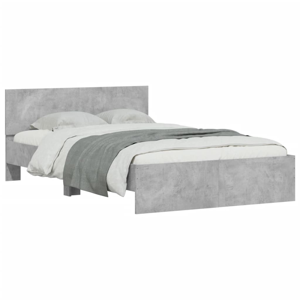 Cadre de lit sans matelas gris béton 120x190 cm