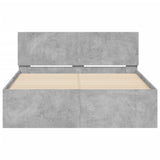 Cadre de lit sans matelas gris béton 120x190 cm