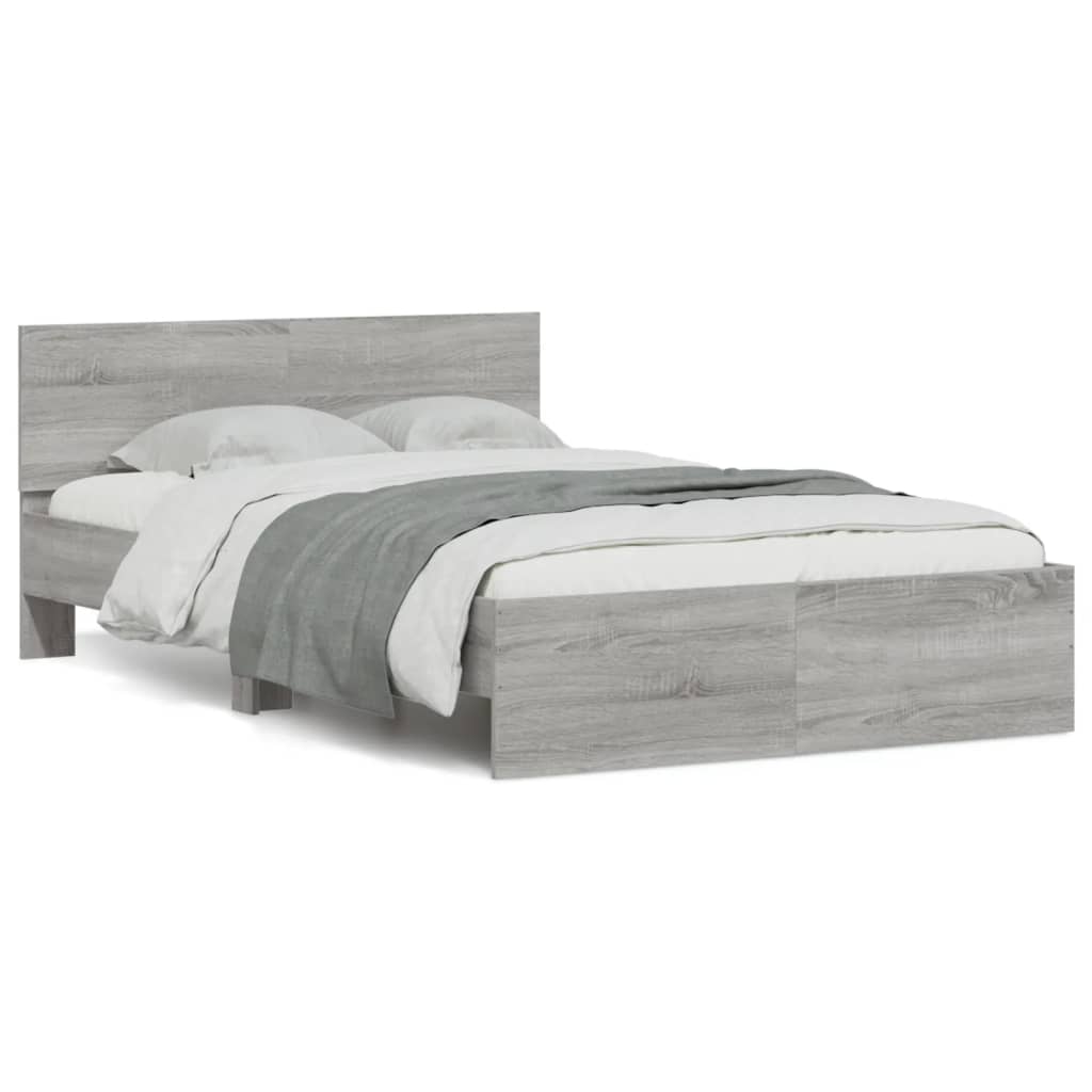 Cadre de lit sans matelas sonoma gris 120x190 cm