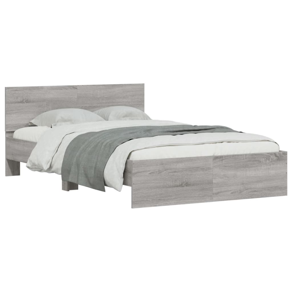 Cadre de lit sans matelas sonoma gris 120x190 cm