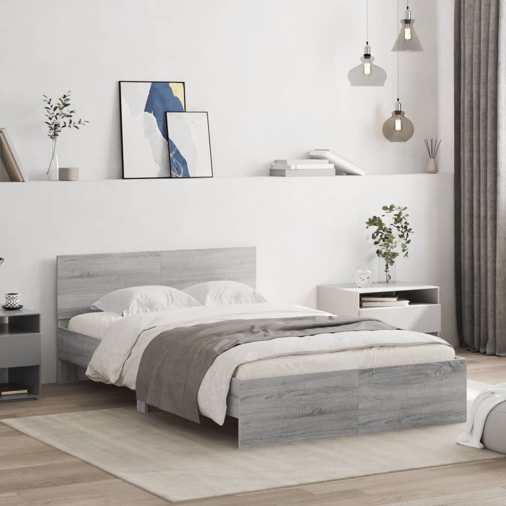 Cadre de lit sans matelas sonoma gris 120x190 cm