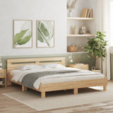 Bed frame with LED without mattress sonoma oak 200x200 cm