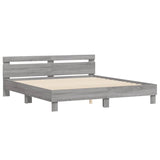 Cadre de lit avec LED sans matelas sonoma gris 200x200 cm