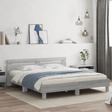 Cadre de lit avec LED sans matelas sonoma gris 200x200 cm