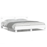 Bed frame with LED without mattress white 180x200 cm