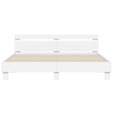 Bed frame with LED without mattress white 180x200 cm