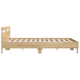 Bed frame with LED without mattress sonoma oak 180x200 cm