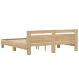 Bed frame with LED without mattress sonoma oak 180x200 cm