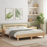 Bed frame with LED without mattress sonoma oak 180x200 cm