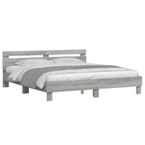 Cadre de lit avec LED sans matelas sonoma gris 180x200 cm