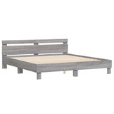 Cadre de lit avec LED sans matelas sonoma gris 180x200 cm