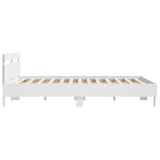 Bed frame with LED without mattress white 160x200 cm