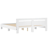 Bed frame with LED without mattress white 160x200 cm