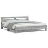 Cadre de lit avec LED sans matelas sonoma gris 160x200 cm