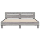 Cadre de lit avec LED sans matelas sonoma gris 160x200 cm