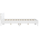 Cadre de lit avec LED sans matelas blanc 150x200 cm