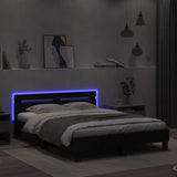 Bed frame with LED without mattress black 150x200 cm