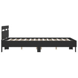 Bed frame with LED without mattress black 150x200 cm