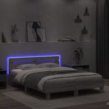 Cadre de lit avec LED sans matelas sonoma gris 150x200 cm