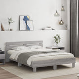 Cadre de lit avec LED sans matelas sonoma gris 150x200 cm