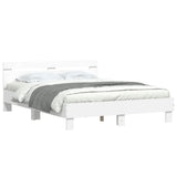 Bed frame with LED without mattress white 140x200 cm