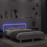 Bed frame with LED without mattress white 140x200 cm