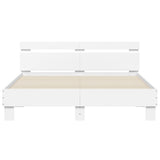 Bed frame with LED without mattress white 140x200 cm