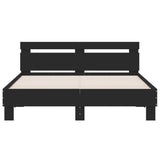 Bed frame with LED without mattress black 140x200 cm