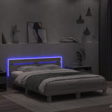 Cadre de lit avec LED sans matelas sonoma gris 140x200 cm