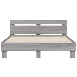 Cadre de lit avec LED sans matelas sonoma gris 140x200 cm