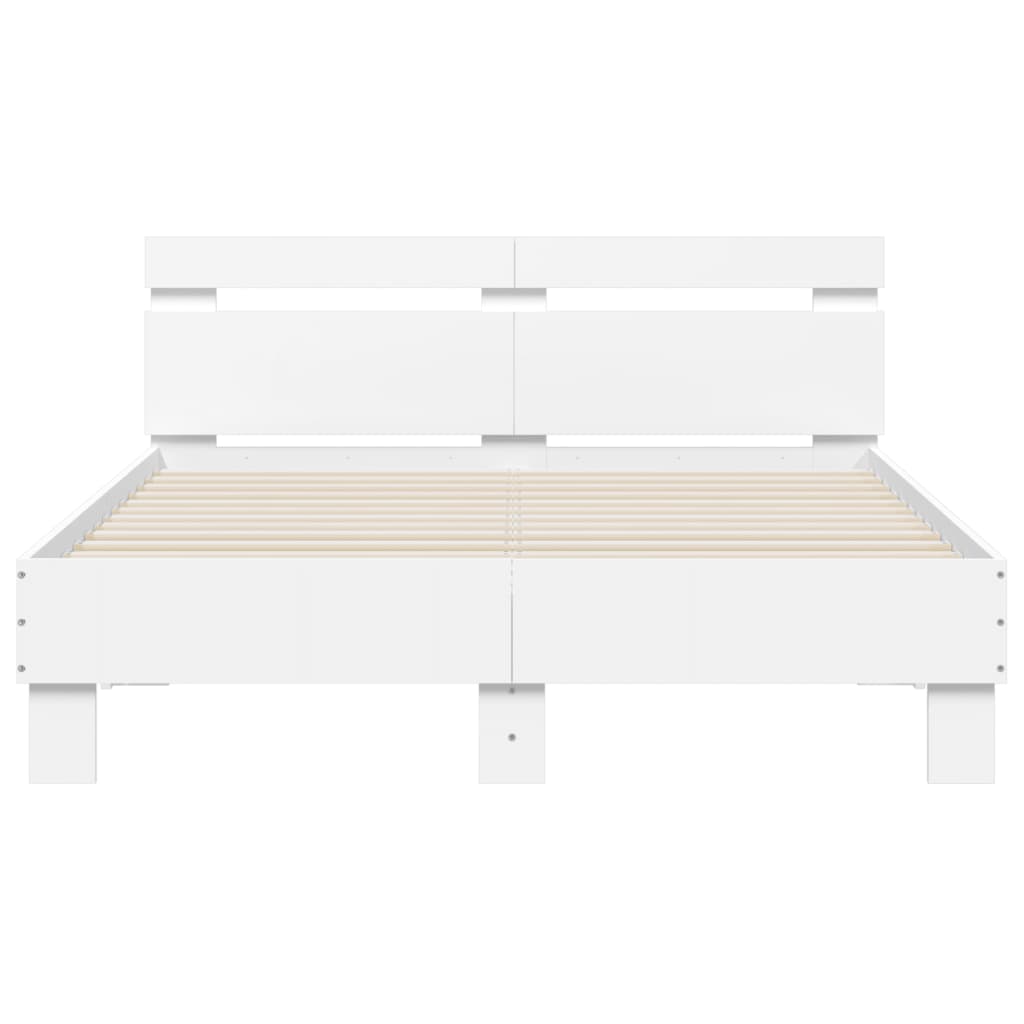 Cadre de lit avec LED sans matelas blanc 120x200 cm