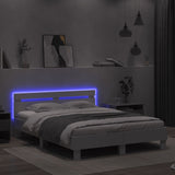 Bed frame with LED without mattress white 140x190 cm