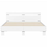 Bed frame with LED without mattress white 140x190 cm