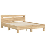 Cadre de lit avec LED sans matelas chêne sonoma 140x190 cm