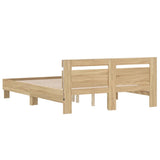 Cadre de lit avec LED sans matelas chêne sonoma 140x190 cm