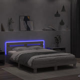 Cadre de lit avec LED sans matelas sonoma gris 140x190 cm