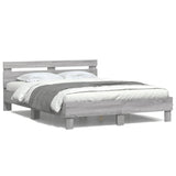 Cadre de lit avec LED sans matelas sonoma gris 140x190 cm