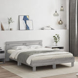 Cadre de lit avec LED sans matelas sonoma gris 140x190 cm