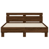 Cadre de lit avec LED sans matelas chêne marron 140x190 cm