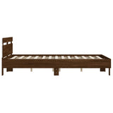 Cadre de lit avec LED sans matelas chêne marron 140x190 cm