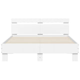 Cadre de lit avec LED sans matelas blanc 135x190 cm